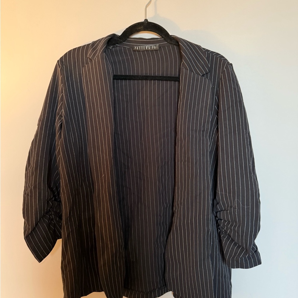 Pinstripe Black Jacket